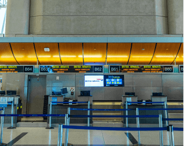 Enregistrement à l'aéroport