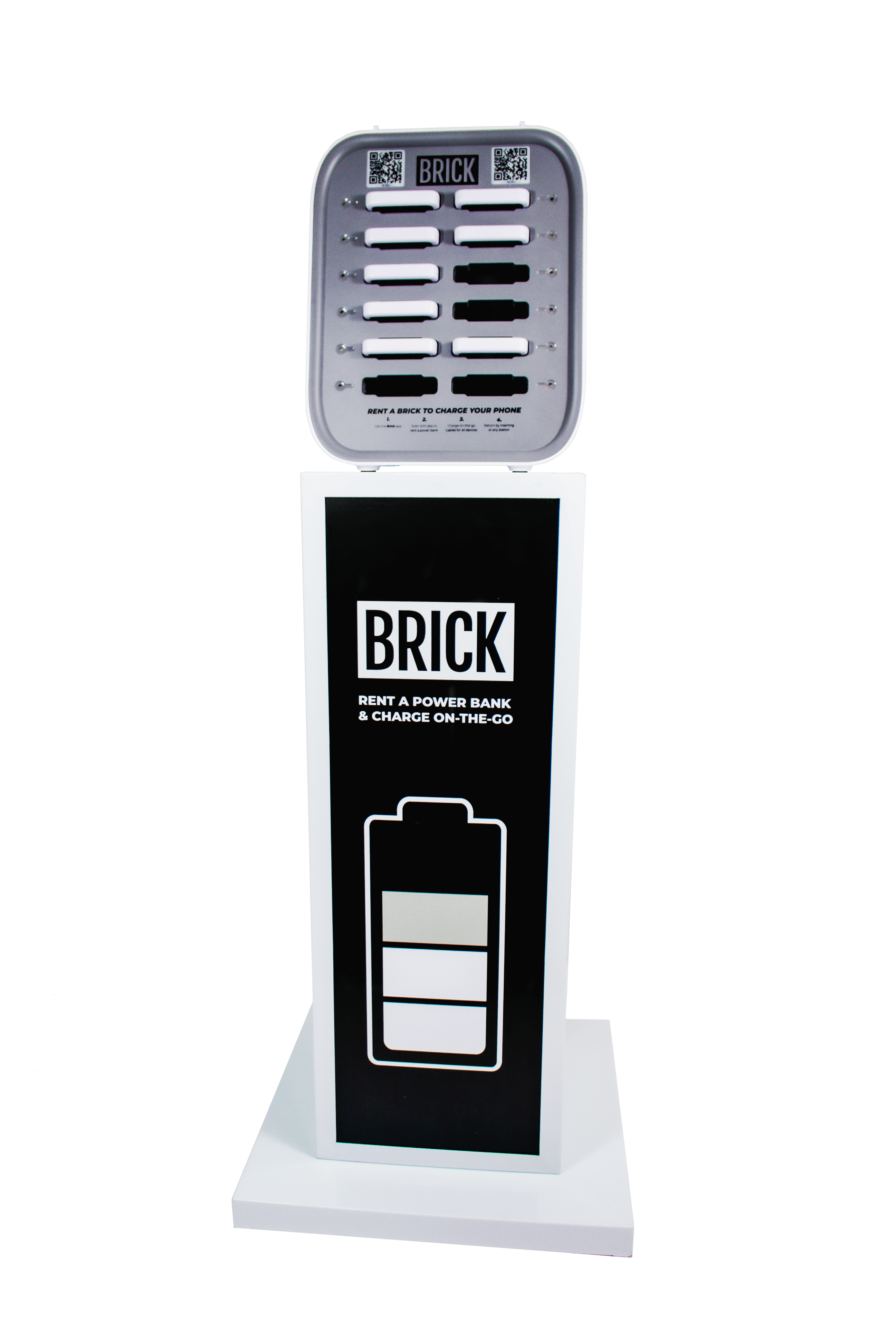 Twaalf slot Brick verhuurstation op stand